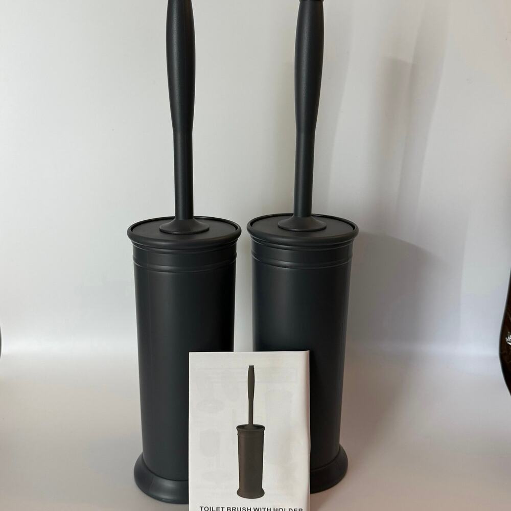 Toilet Brush Holders Toilet Scrubber and Covered Holder Deep Cleaning Box of 2